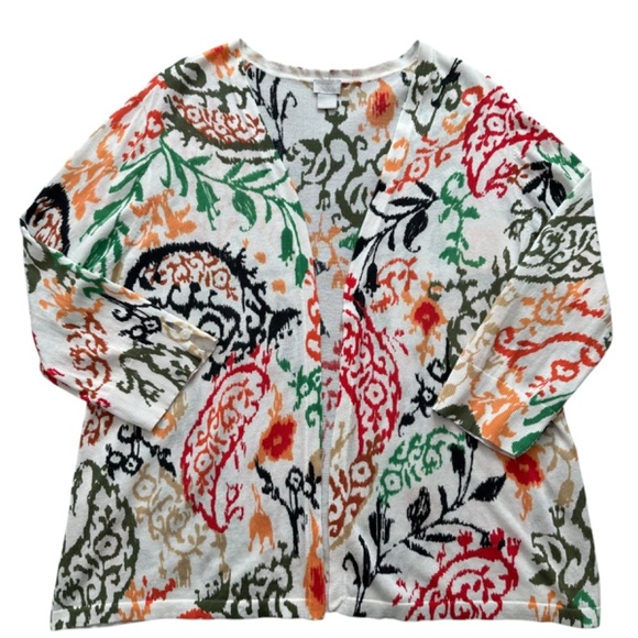 Chico's Open Short Cardigan Women's Size 3 US XL Coastal Summer Spring - Picture 15 of 15